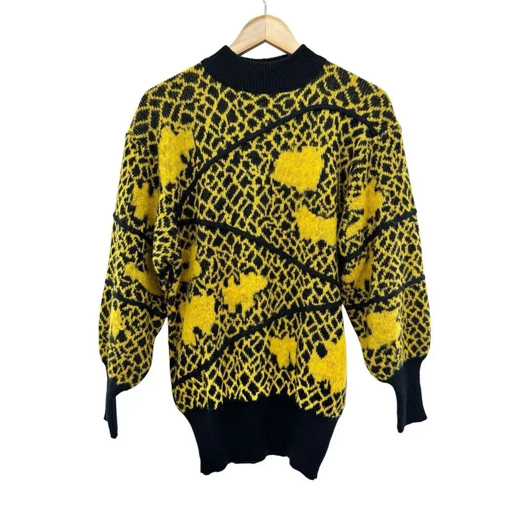 Vintage Gil Aimbez For Neiman Marcus Women's Wool Blend Artsy Boho Funky Sweater